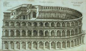 Plan of the Theatre of Marcellus, Rome, 1558 (engraving) 17th