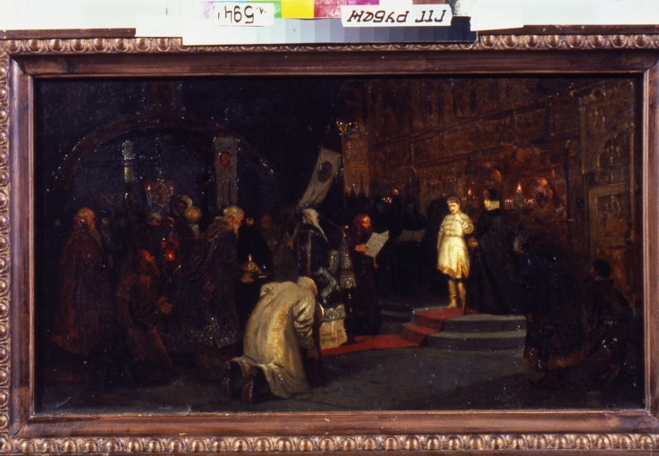 Die Wahl Michail Romanows zum Zaren am 14. März 1613 von Michail Wassiljew. Nesterow