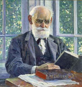 Porträt des Mediziners und Physiologen Iwan P. Pawlow (1849-1936) 1930