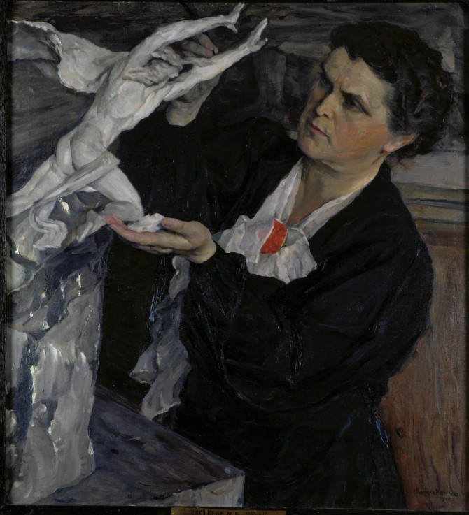 Porträt von Bildhauerin Wera Muchina (1889-1953) von Michail Wassiljew. Nesterow