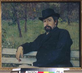 Porträt von Maler Nikolai Alexandrowitsch Jaroschenko (1846-1898) 1897