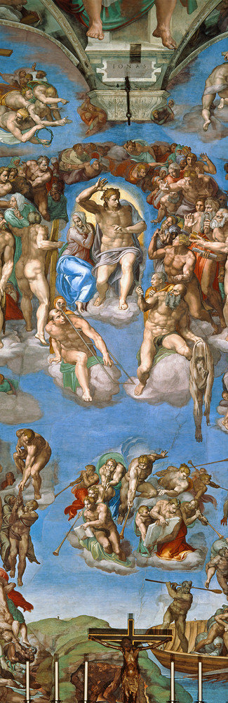 Sixtinische Kapelle, Deckenbild, Ausschnitt - Das Jüngste Gericht von Michelangelo (Buonarroti)