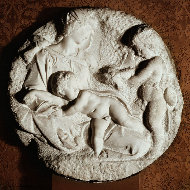 Tondo Taddei circular stone sculptured panel von Michelangelo (Buonarroti)