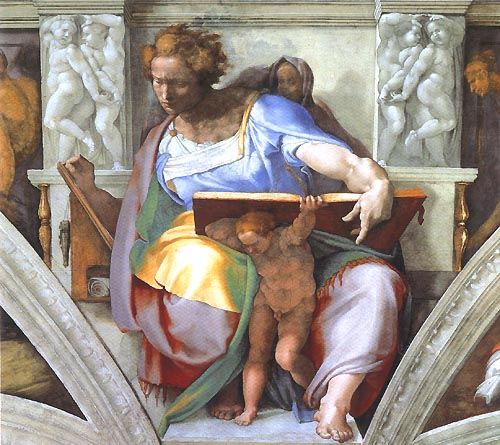 Daniel (Ausschnitt Sixtinische Kapelle) von Michelangelo (Buonarroti)