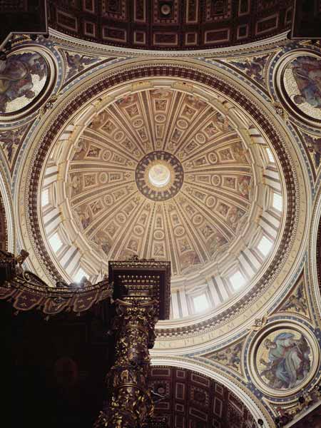 View of the interior of the dome, begun Michelangelo in 1546 and completedDomenico Fontana (1543-160 von Michelangelo (Buonarroti)