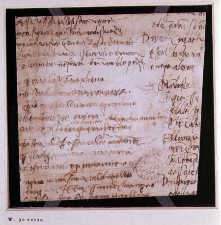 W.30v Fragment of a page of written notes von Michelangelo (Buonarroti)