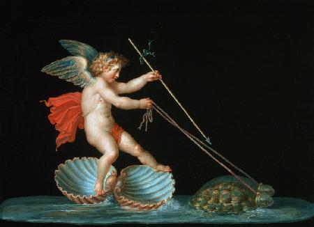Cupid being led by Tortoises