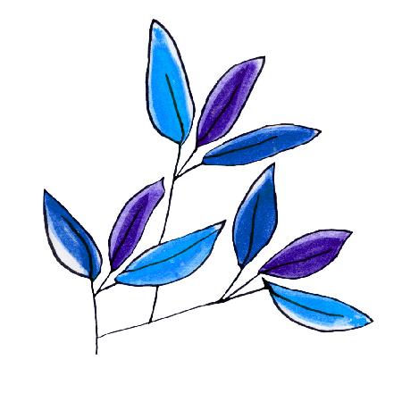 Blaue Blumenzweige