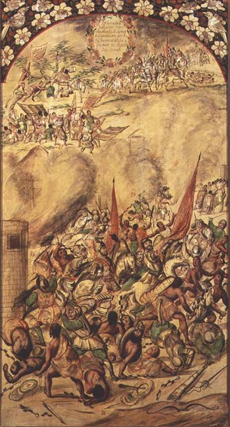 Conquest of Mexico: the Spaniards retreating, 1st July 1520 von Miguel and Juan Gonzalez