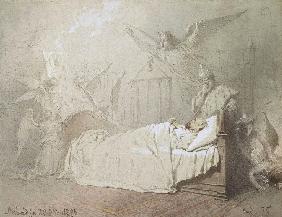 Alexander III. auf dem Sterbebett umringt von Engeln 1895
