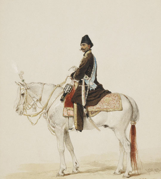 Reiterporträt von Naser al-Din Schah (1831-1896) von Mihaly von Zichy