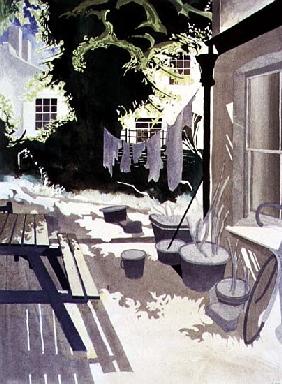 Back-Garden Washing Line, 1992 (w/c on paper) 