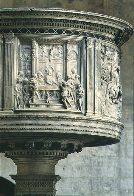 Pulpit depicting The Feast of Herod von Mino da Fiesole  and Antonio Rossellino