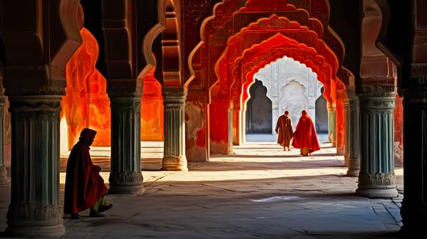 Tempel in Indien. Architektur in Indien. Menschen und Architektur von Miro May