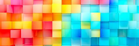 Bunte Rechteckige Formen die ein schönes Muster ergeben. Regenbogen Farben 2024