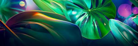 Philodendron Blatt, Monster in leuchtenden Farben und üppiger Natur 2024