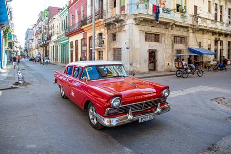 Street in Havana, Oldtimer, Cuba, Kuba 2020