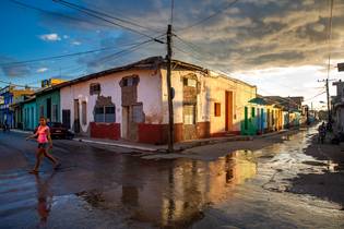 Walk in rain. Trinidad, Cuba 2020