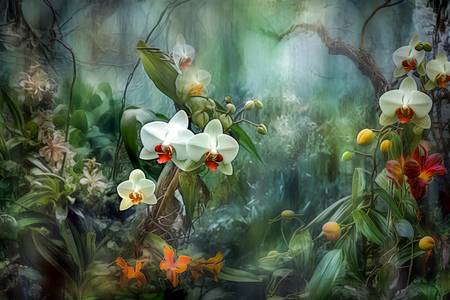 Weisse Orchideen, Tropischer Regenwald, Traumhafte Natur, Blumen und Pflanzen 2023