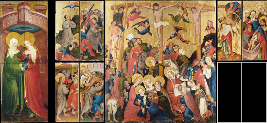 Kreuzigungsaltar, sogenannter Peterskirchenaltar von Mittelrheinischer Meister um 1420