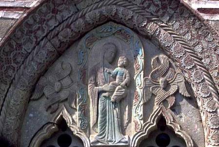 Madonna and Child, window detail of the church von Morava School