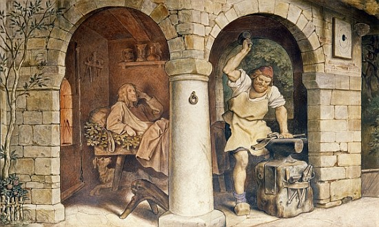 The Blacksmith of Ruhla, c.1854 (detail) (see also 311146) von Moritz von Schwind