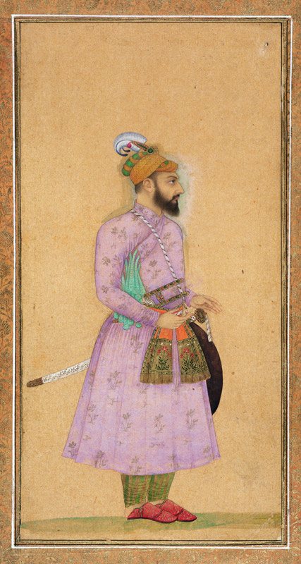 Standing figure of a Mughal prince, from the Small Clive Album von Mughal School
