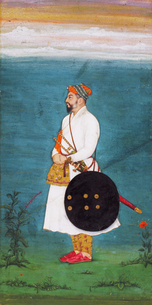 Standing figure of an officer from the Small Clive Album von Mughal School