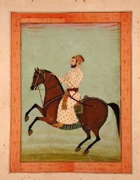 A Mughal Noble on Horseback, from the Large Clive Album c.1790