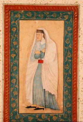 An old woman in Westernised dress, from the Large Clive Album c.1760