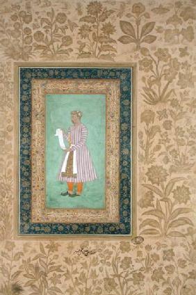 Portrait of Murtaza Khan holding a scroll c.1610
