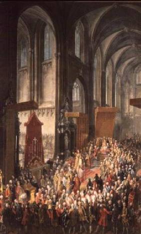 The Investiture Joseph II (1741-90) following his coronation as Emperor of Germany in Frankfurt Cath 1764