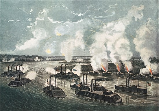 Bombardment and Capture of Island No.10 on the Mississippi River, 7th April 1862 von N. Currier