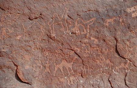 Petroglyphs from the side of a cliff von Nabatean