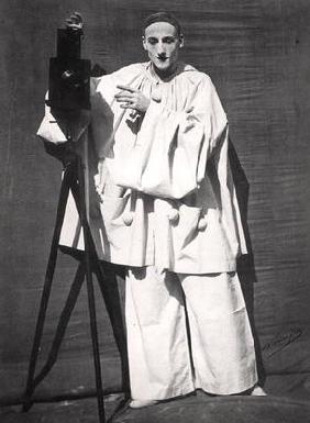 Portrait of Jean Charles Deburau (1829-73) as Pierrot, c.1850-60 (b/w photo) 15th