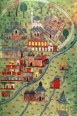 IUK T.5964 View of Eskisehir (gouache on paper) 17th