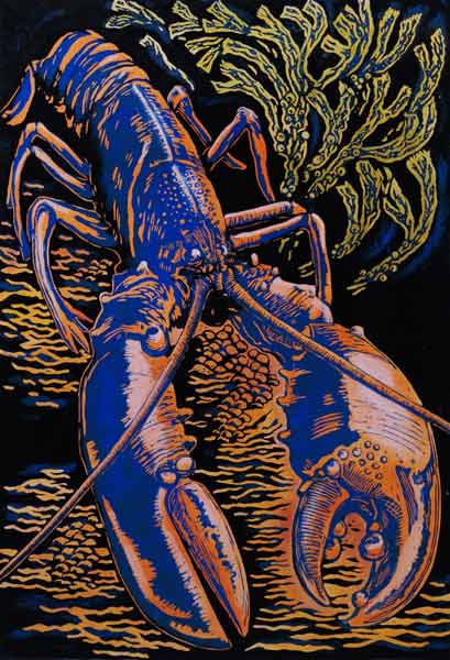 Lobster, 1998 (woodcut)  von Nat  Morley