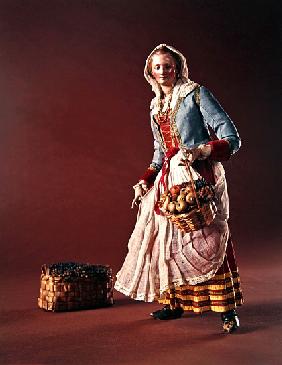 Shepherdess, from the Christmas Creche and tree (terracotta & cloth)