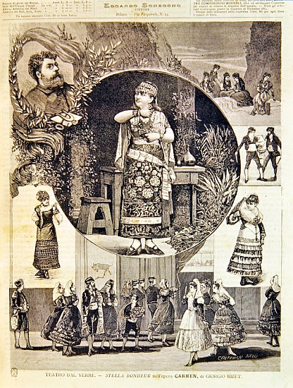 Programme for an Italian production of the opera ''Carmen'', Georges Bizet (1838-75) 1880 von Nelli Centenari