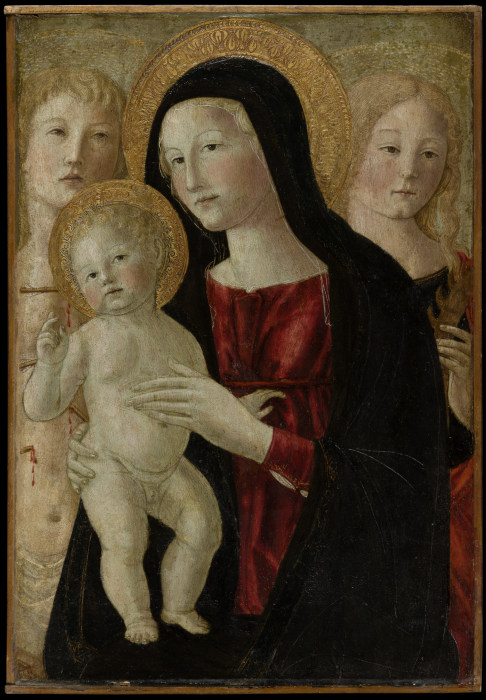 Madonna mit Kind und den Heiligen Sebastian und Katharina von Neroccio di Bartolomeo di Benedetto de' Landi