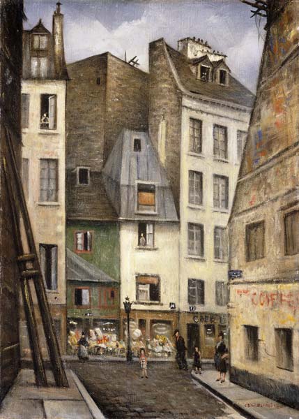 Rue Saint-Julien-le-Pauvre, Paris. von Christopher R.W. Nevinson