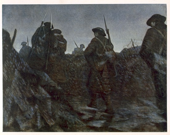 Reliefs at Dawn, from British Artists at the Front, Continuation of The Western Front von Christopher R.W. Nevinson