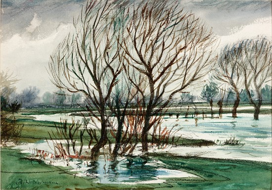 Willows (chalk and watercolour on paper von Christopher R.W. Nevinson