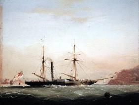 Paddle Steamer in Plymouth Sound off Mount Edgecombe 1841