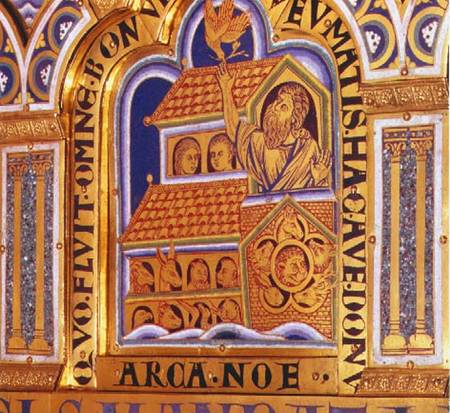 Noah and the Ark, detail of one of the 51 panels of the Verduner Altar von Nicholas of Verdun