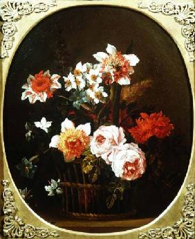 Still Life of Flowers in a Basket 18th centu