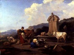 Roman Fountain with Cattle and Figures (Le Midi) c.1645-46