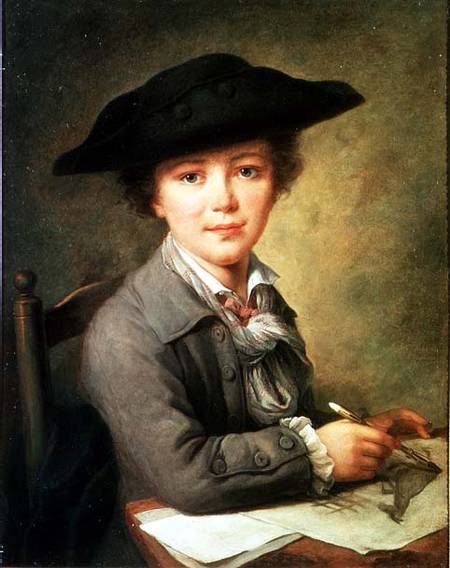Young draughtsman in black hat von Nicolas-Bernard Lepicie
