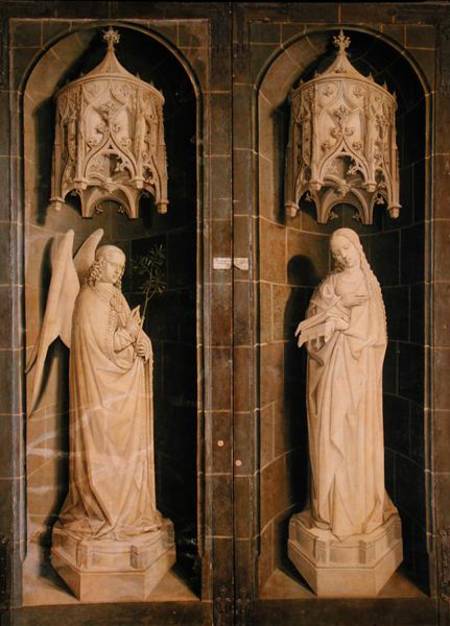 The Annunciation, outer panel from the Triptych of Moses and the Burning Bush von Nicolas Froment
