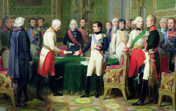 Napoleon I (1769-1821) Receiving Baron Vincent, the Austrian Ambassador, at Erfurt, 28th October 180 von Nicolas Louis Francois Gosse